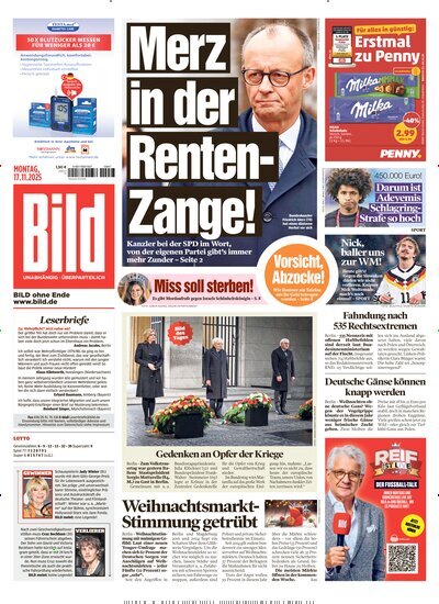 Titelbild der Ausgabe 268/2025 von BILD. Diese Zeitschrift und viele weitere Zeitungsabos als Abo oder epaper bei United Kiosk online kaufen.