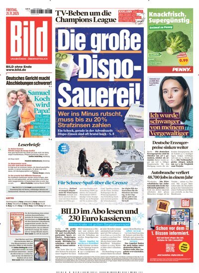 Titelbild der Ausgabe 272/2025 von BILD. Diese Zeitschrift und viele weitere Zeitungsabos als Abo oder epaper bei United Kiosk online kaufen.