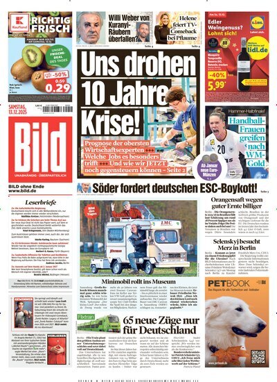 Titelbild der Ausgabe 291/2025 von BILD. Diese Zeitschrift und viele weitere Zeitungsabos als Abo oder epaper bei United Kiosk online kaufen.