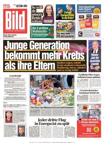 Titelbild der Ausgabe 293/2025 von BILD. Diese Zeitschrift und viele weitere Zeitungsabos als Abo oder epaper bei United Kiosk online kaufen.