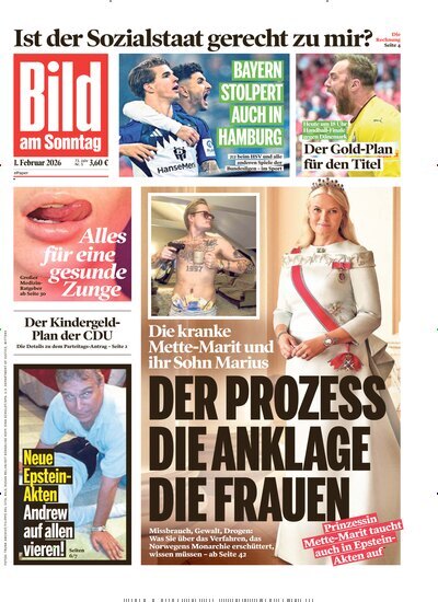 Titelbild der Ausgabe 5/2026 von Bild am Sonntag Gesamtausgabe. Diese Zeitschrift und viele weitere Zeitungsabos als Abo oder epaper bei United Kiosk online kaufen.