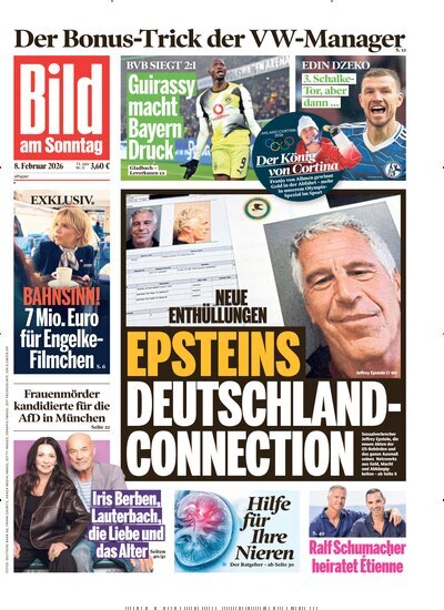 Titelbild der Ausgabe 6/2026 von Bild am Sonntag Gesamtausgabe. Diese Zeitschrift und viele weitere Zeitungsabos als Abo oder epaper bei United Kiosk online kaufen.