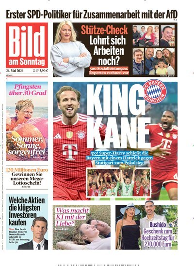 Titelbild der Ausgabe 21/2026 von Bild am Sonntag Gesamtausgabe. Diese Zeitschrift und viele weitere Zeitungsabos als Abo oder epaper bei United Kiosk online kaufen.