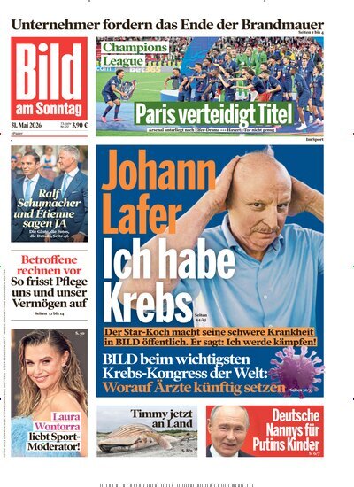 Titelbild der Ausgabe 22/2026 von Bild am Sonntag Gesamtausgabe. Diese Zeitschrift und viele weitere Zeitungsabos als Abo oder epaper bei United Kiosk online kaufen.