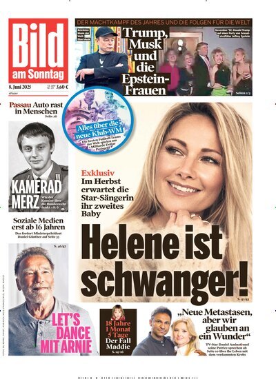 Titelbild der Ausgabe 23/2025 von Bild am Sonntag Gesamtausgabe. Diese Zeitschrift und viele weitere Zeitungsabos als Abo oder epaper bei United Kiosk online kaufen.