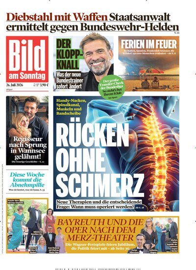 Titelbild der Ausgabe 30/2026 von Bild am Sonntag Gesamtausgabe. Diese Zeitschrift und viele weitere Zeitungsabos als Abo oder epaper bei United Kiosk online kaufen.
