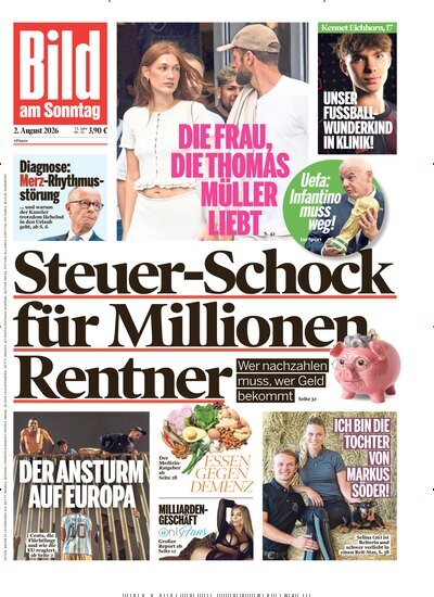 Titelbild der Ausgabe 31/2026 von Bild am Sonntag Gesamtausgabe. Diese Zeitschrift und viele weitere Zeitungsabos als Abo oder epaper bei United Kiosk online kaufen.