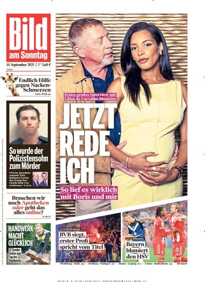 Titelbild der Ausgabe 37/2025 von Bild am Sonntag Gesamtausgabe. Diese Zeitschrift und viele weitere Zeitungsabos als Abo oder epaper bei United Kiosk online kaufen.
