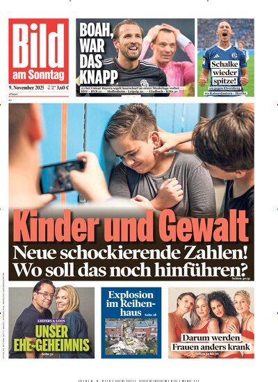 Titelbild der Ausgabe 45/2025 von Bild am Sonntag Gesamtausgabe. Diese Zeitschrift und viele weitere Zeitungsabos als Abo oder epaper bei United Kiosk online kaufen.