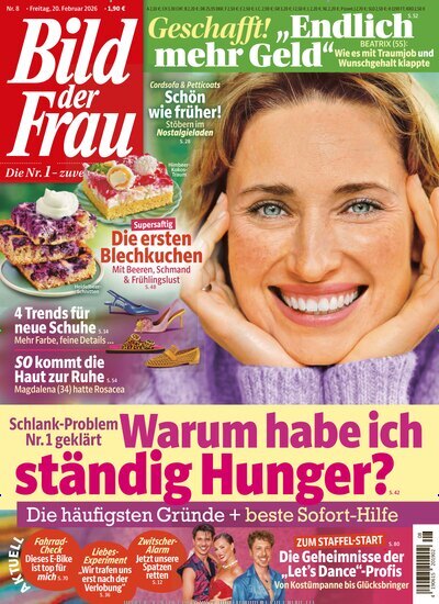 Titelbild der Ausgabe 8/2026 von Bild der Frau. Diese Zeitschrift und viele weitere Frauenzeitschriften als Abo oder epaper bei United Kiosk online kaufen.