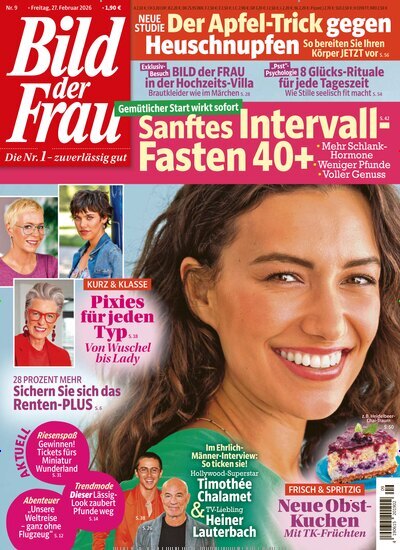 Titelbild der Ausgabe 9/2026 von Bild der Frau. Diese Zeitschrift und viele weitere Frauenzeitschriften als Abo oder epaper bei United Kiosk online kaufen.
