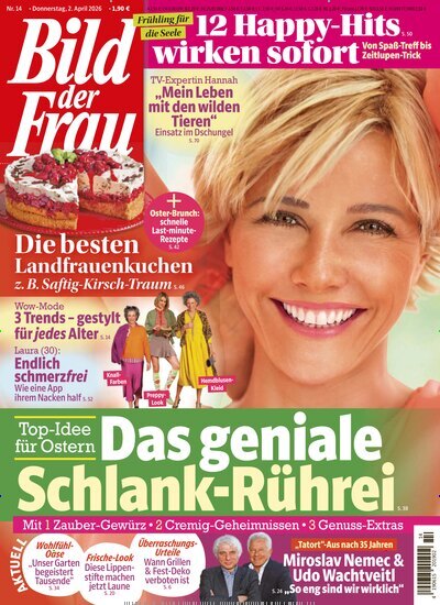 Titelbild der Ausgabe 14/2026 von Bild der Frau. Diese Zeitschrift und viele weitere Frauenzeitschriften als Abo oder epaper bei United Kiosk online kaufen.