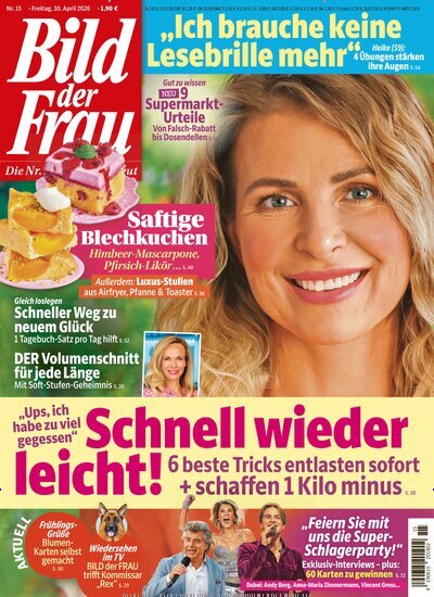 Titelbild der Ausgabe 15/2026 von Bild der Frau. Diese Zeitschrift und viele weitere Frauenzeitschriften als Abo oder epaper bei United Kiosk online kaufen.