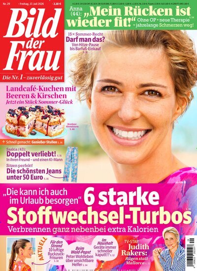 Titelbild der Ausgabe 29/2026 von Bild der Frau. Diese Zeitschrift und viele weitere Frauenzeitschriften als Abo oder epaper bei United Kiosk online kaufen.