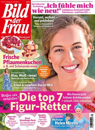 Titelbild der Ausgabe 31/2025 von Bild der Frau. Diese Zeitschrift und viele weitere Frauenzeitschriften als Abo oder epaper bei United Kiosk online kaufen.