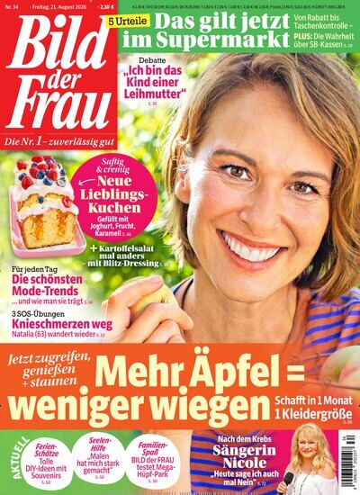 Titelbild der Ausgabe 34/2026 von Bild der Frau. Diese Zeitschrift und viele weitere Frauenzeitschriften als Abo oder epaper bei United Kiosk online kaufen.