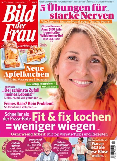 Titelbild der Ausgabe 35/2025 von Bild der Frau. Diese Zeitschrift und viele weitere Frauenzeitschriften als Abo oder epaper bei United Kiosk online kaufen.