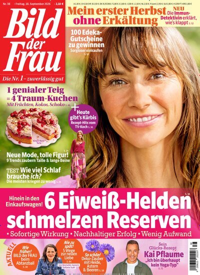 Titelbild der Ausgabe 38/2026 von Bild der Frau. Diese Zeitschrift und viele weitere Frauenzeitschriften als Abo oder epaper bei United Kiosk online kaufen.