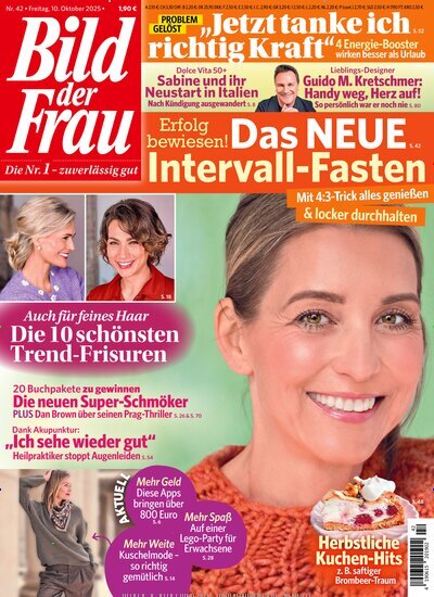 Titelbild der Ausgabe 42/2025 von Bild der Frau. Diese Zeitschrift und viele weitere Frauenzeitschriften als Abo oder epaper bei United Kiosk online kaufen.