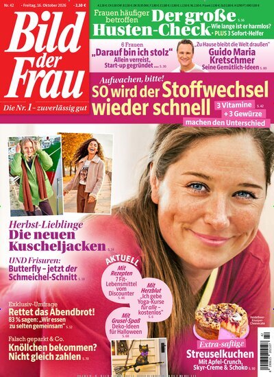 Titelbild der Ausgabe 42/2026 von Bild der Frau. Diese Zeitschrift und viele weitere Frauenzeitschriften als Abo oder epaper bei United Kiosk online kaufen.