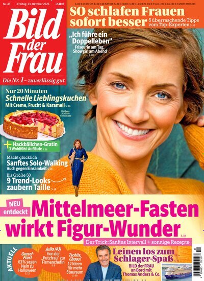Titelbild der Ausgabe 43/2026 von Bild der Frau. Diese Zeitschrift und viele weitere Frauenzeitschriften als Abo oder epaper bei United Kiosk online kaufen.
