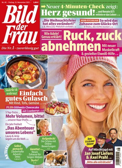 Titelbild der Ausgabe 48/2025 von Bild der Frau. Diese Zeitschrift und viele weitere Frauenzeitschriften als Abo oder epaper bei United Kiosk online kaufen.
