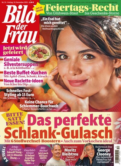 Titelbild der Ausgabe 52/2025 von Bild der Frau. Diese Zeitschrift und viele weitere Frauenzeitschriften als Abo oder epaper bei United Kiosk online kaufen.