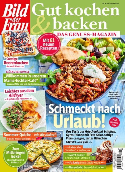 Titelbild der Ausgabe 4/2026 von Bild der Frau - Gut kochen & backen. Diese Zeitschrift und viele weitere Kochzeitschriften und Backzeitschriften als Abo oder epaper bei United Kiosk online kaufen.