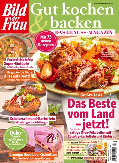 Titelbild der Ausgabe 5/2025 von Bild der Frau - Gut kochen & backen. Diese Zeitschrift und viele weitere Kochzeitschriften und Backzeitschriften als Abo oder epaper bei United Kiosk online kaufen.
