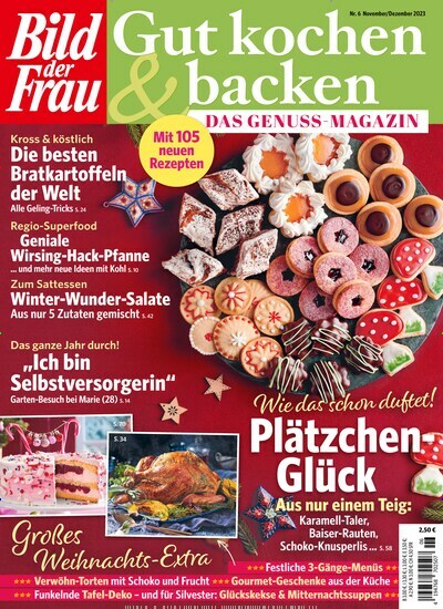 Titelbild der Ausgabe 6/2023 von Bild der Frau - Gut kochen & backen. Diese Zeitschrift und viele weitere Kochzeitschriften und Backzeitschriften als Abo oder epaper bei United Kiosk online kaufen.