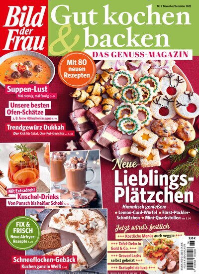 Titelbild der Ausgabe 6/2025 von Bild der Frau - Gut kochen & backen. Diese Zeitschrift und viele weitere Kochzeitschriften und Backzeitschriften als Abo oder epaper bei United Kiosk online kaufen.
