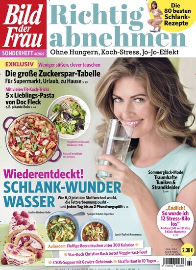 Titelbild der Ausgabe 2/2022 von Bild der Frau Richtig abnehmen. Diese Zeitschrift und viele weitere Frauenzeitschriften als Abo oder epaper bei United Kiosk online kaufen.