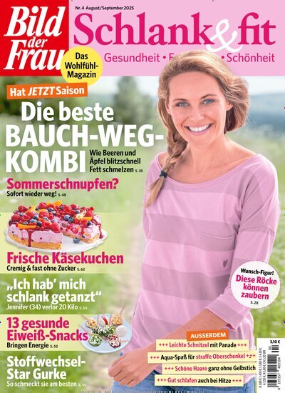 Titelbild der Ausgabe 4/2025 von Bild der Frau - Schlank und fit. Diese Zeitschrift und viele weitere Frauenzeitschriften als Abo oder epaper bei United Kiosk online kaufen.