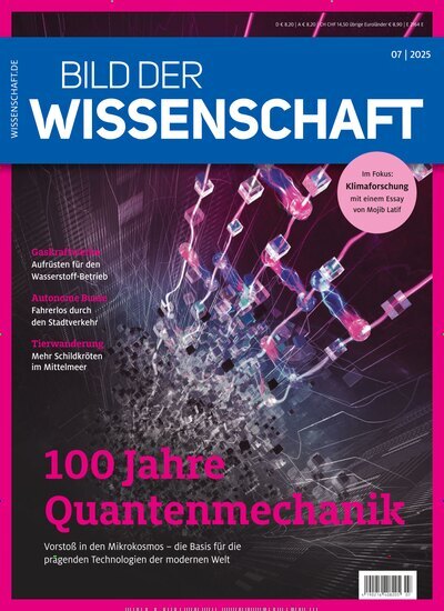 Titelbild der Ausgabe 7/2025 von bild der wissenschaft. Diese Zeitschrift und viele weitere Reisemagazine, Freizeitmagazine und Wissensmagazine als Abo oder epaper bei United Kiosk online kaufen.