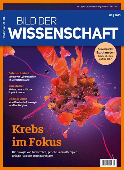 Titelbild der Ausgabe 8/2025 von bild der wissenschaft. Diese Zeitschrift und viele weitere Reisemagazine, Freizeitmagazine und Wissensmagazine als Abo oder epaper bei United Kiosk online kaufen.