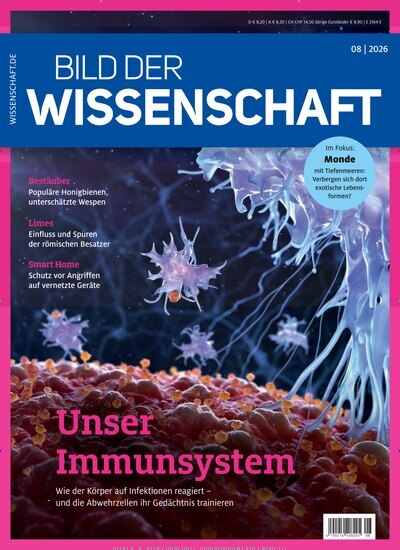 Titelbild der Ausgabe 8/2026 von Bild der Wissenschaft. Diese Zeitschrift und viele weitere Reisemagazine, Freizeitmagazine und Wissensmagazine als Abo oder epaper bei United Kiosk online kaufen.