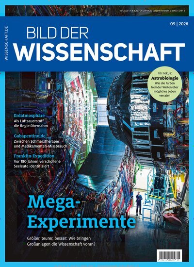 Titelbild der Ausgabe 9/2026 von Bild der Wissenschaft. Diese Zeitschrift und viele weitere Reisemagazine, Freizeitmagazine und Wissensmagazine als Abo oder epaper bei United Kiosk online kaufen.