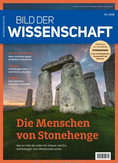 Titelbild der Ausgabe 10/2026 von Bild der Wissenschaft. Diese Zeitschrift und viele weitere Reisemagazine, Freizeitmagazine und Wissensmagazine als Abo oder epaper bei United Kiosk online kaufen.