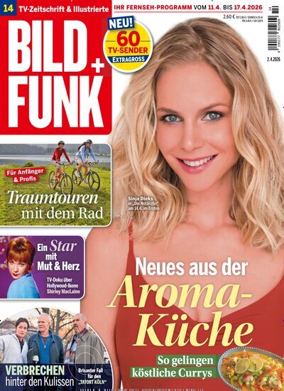 Titelbild der Ausgabe 14/2026 von Bild + Funk. Diese Zeitschrift und viele weitere Programmzeitschriften als Abo oder epaper bei United Kiosk online kaufen.