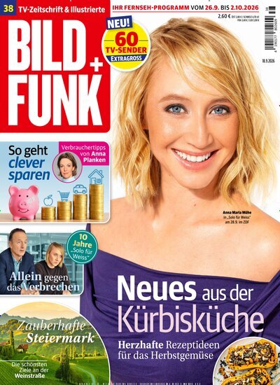 Titelbild der Ausgabe 38/2026 von Bild + Funk. Diese Zeitschrift und viele weitere Programmzeitschriften als Abo oder epaper bei United Kiosk online kaufen.