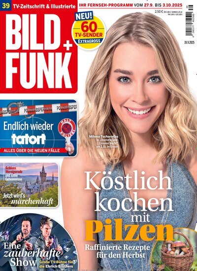 Titelbild der Ausgabe 39/2025 von Bild + Funk. Diese Zeitschrift und viele weitere Programmzeitschriften als Abo oder epaper bei United Kiosk online kaufen.