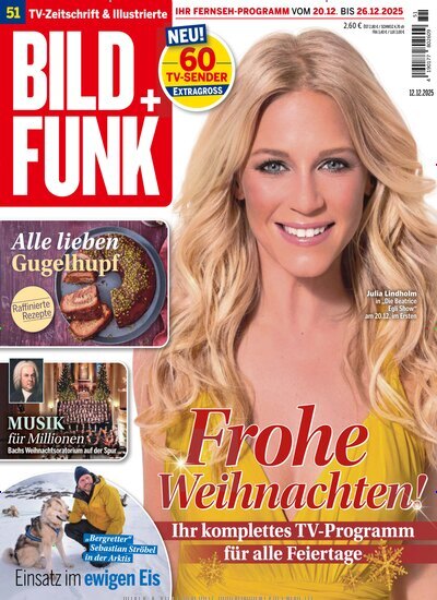Titelbild der Ausgabe 51/2025 von Bild + Funk. Diese Zeitschrift und viele weitere Programmzeitschriften als Abo oder epaper bei United Kiosk online kaufen.