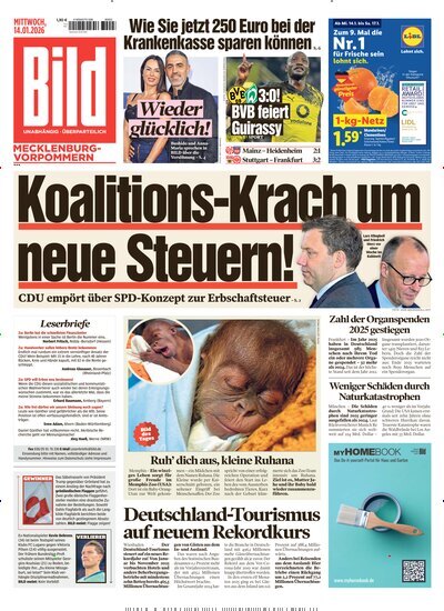Titelbild der Ausgabe 11/2026 von BILD Mecklenburg-Vorpommern. Diese Zeitschrift und viele weitere Zeitungsabos als Abo oder epaper bei United Kiosk online kaufen.