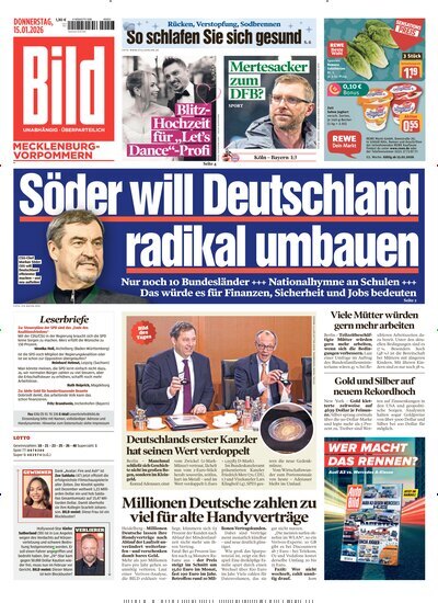 Titelbild der Ausgabe 12/2026 von BILD Mecklenburg-Vorpommern. Diese Zeitschrift und viele weitere Zeitungsabos als Abo oder epaper bei United Kiosk online kaufen.