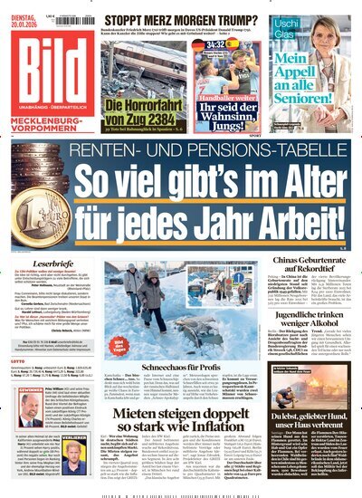 Titelbild der Ausgabe 16/2026 von BILD Mecklenburg-Vorpommern. Diese Zeitschrift und viele weitere Zeitungsabos als Abo oder epaper bei United Kiosk online kaufen.