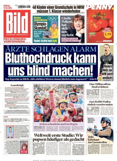 Titelbild der Ausgabe 37/2026 von BILD Mecklenburg-Vorpommern. Diese Zeitschrift und viele weitere Zeitungsabos als Abo oder epaper bei United Kiosk online kaufen.
