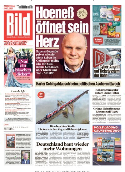 Titelbild der Ausgabe 42/2026 von BILD Mecklenburg-Vorpommern. Diese Zeitschrift und viele weitere Zeitungsabos als Abo oder epaper bei United Kiosk online kaufen.