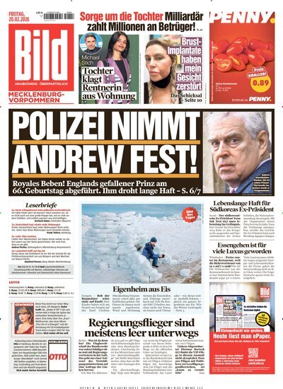 Titelbild der Ausgabe 43/2026 von BILD Mecklenburg-Vorpommern. Diese Zeitschrift und viele weitere Zeitungsabos als Abo oder epaper bei United Kiosk online kaufen.