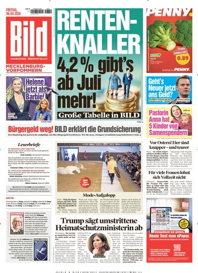 Titelbild der Ausgabe 55/2026 von BILD Mecklenburg-Vorpommern. Diese Zeitschrift und viele weitere Zeitungsabos als Abo oder epaper bei United Kiosk online kaufen.