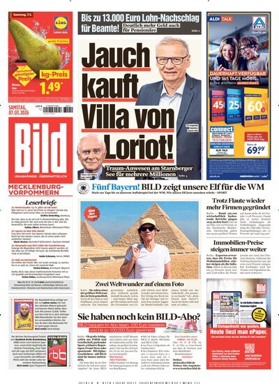 Titelbild der Ausgabe 56/2026 von BILD Mecklenburg-Vorpommern. Diese Zeitschrift und viele weitere Zeitungsabos als Abo oder epaper bei United Kiosk online kaufen.